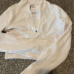 90 Degree By Reflex Cropped Ribbed Quarter-Zip Jacket